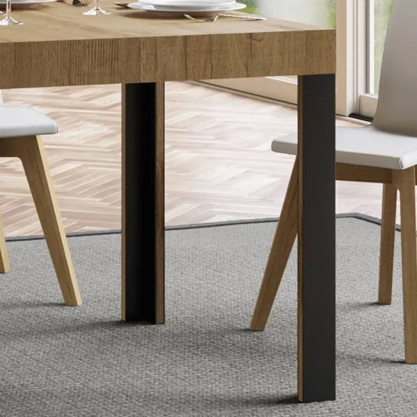 Tavolo libro 120x45 LINEA DOUBLE Quercia Natura aperto 120x90
