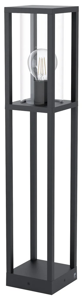 Piantana Esterno Contemporaneo Cascinetta Alluminio Nero Vetro Bianco 1 Luce E27