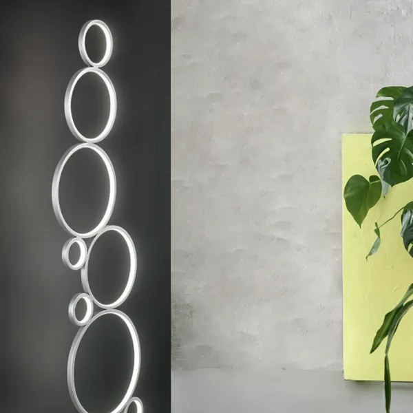 Lampada piantana da terra LED 52W- Silver POIS H160 cm