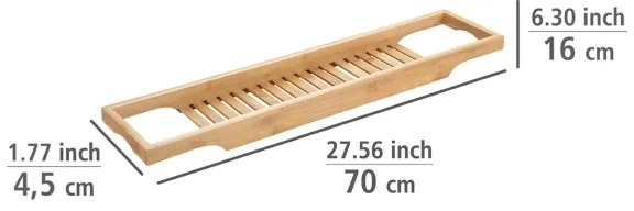 WENKO 24750100 - Mensola per vasca BAMBUSA 70x16 cm marrone
