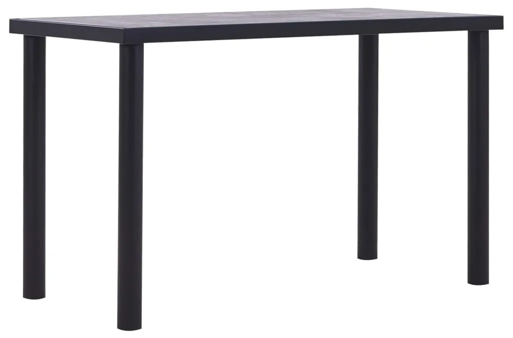 Tavolo Da Pranzo Nero E Grigio Cemento 120x60x75 Cm İn Mdf /