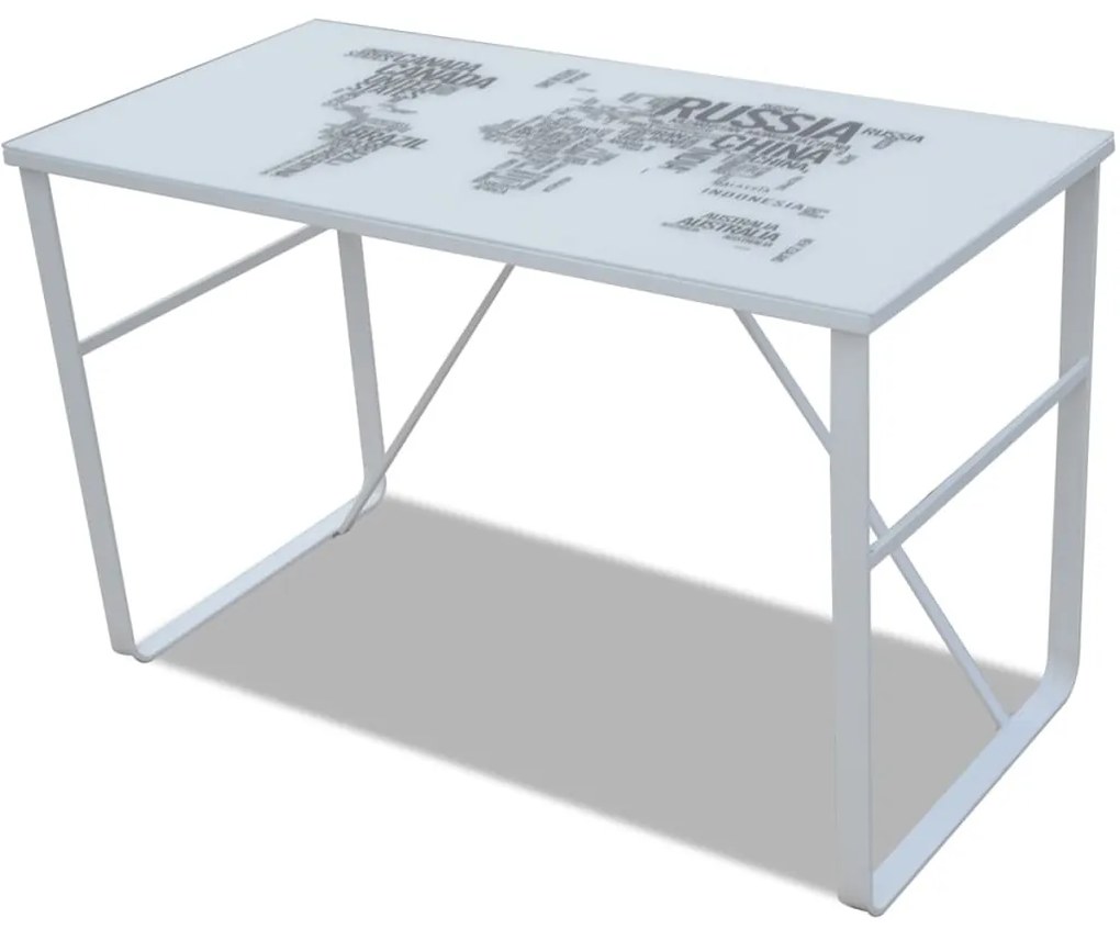 Scrivania rettangolare con modello mappa