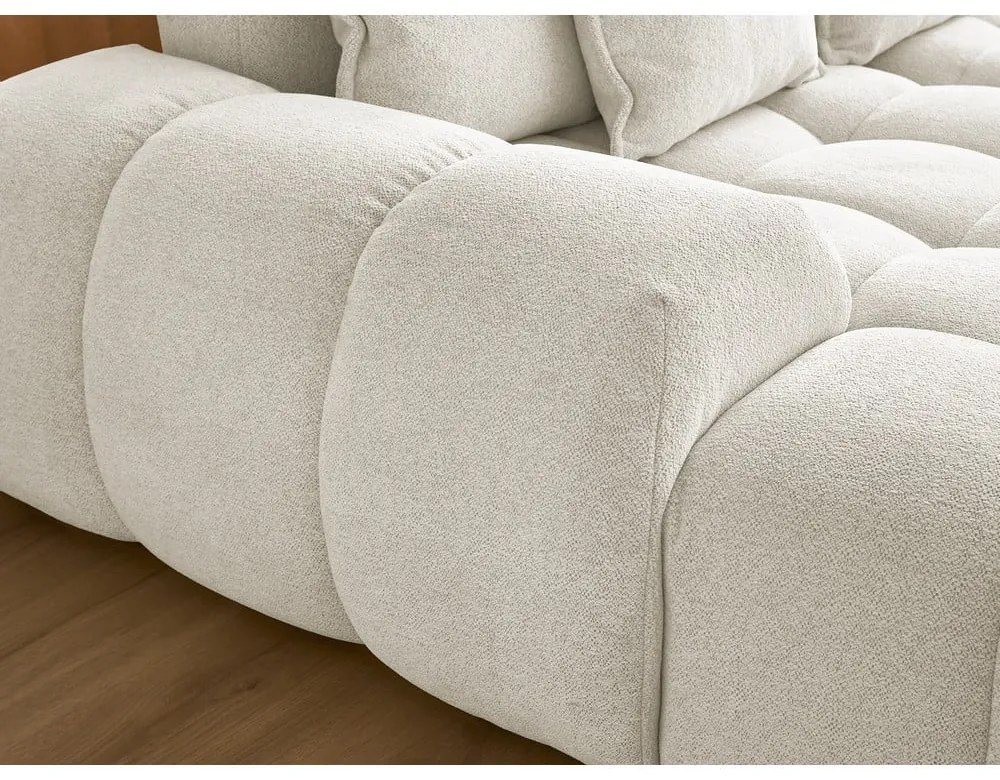 Divano angolare bianco allungabile e con contenitore (penisola a destra/a U) con rivestimento in ciniglia Everest – Bobochic Paris