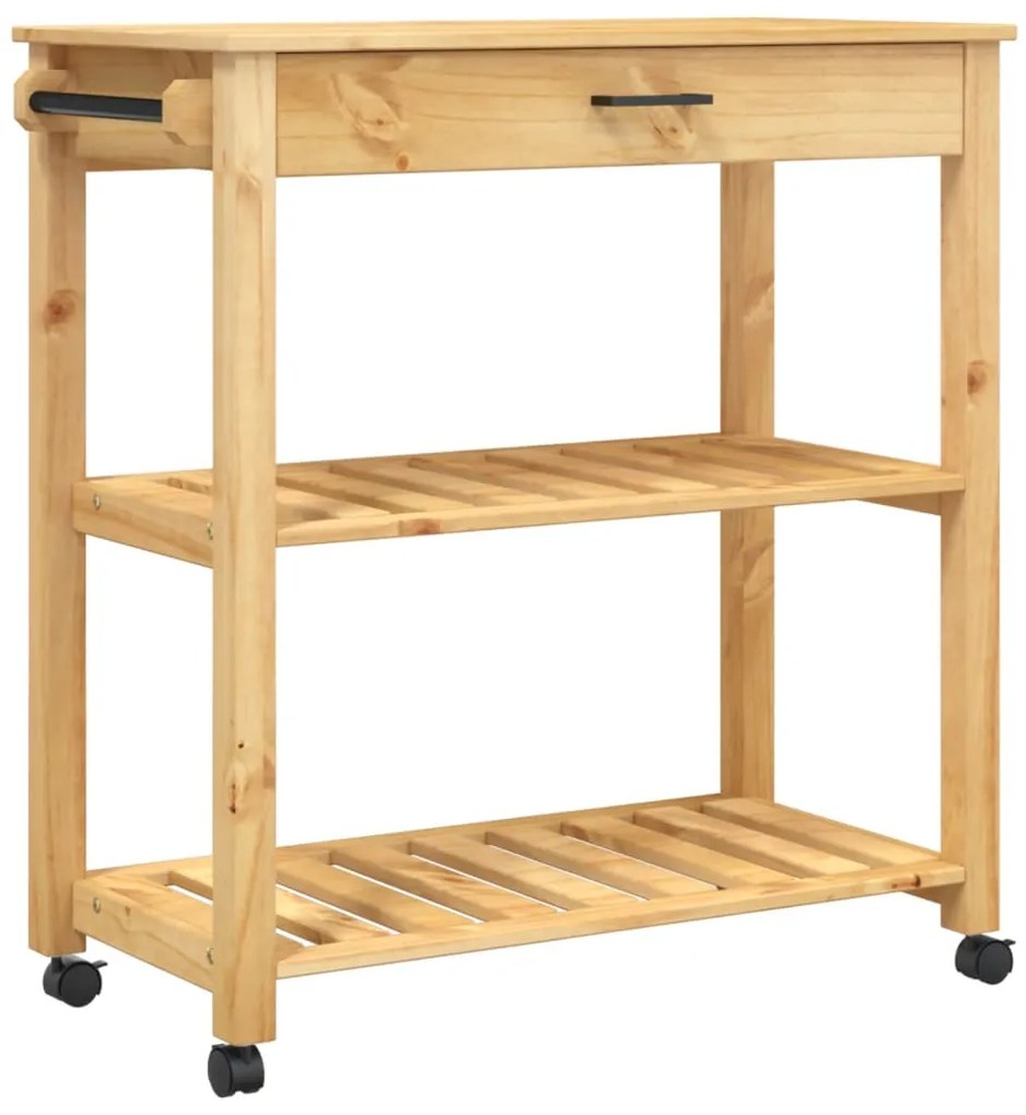 Carrello da cucina monza 84x40x90 cm in legno massello di pino