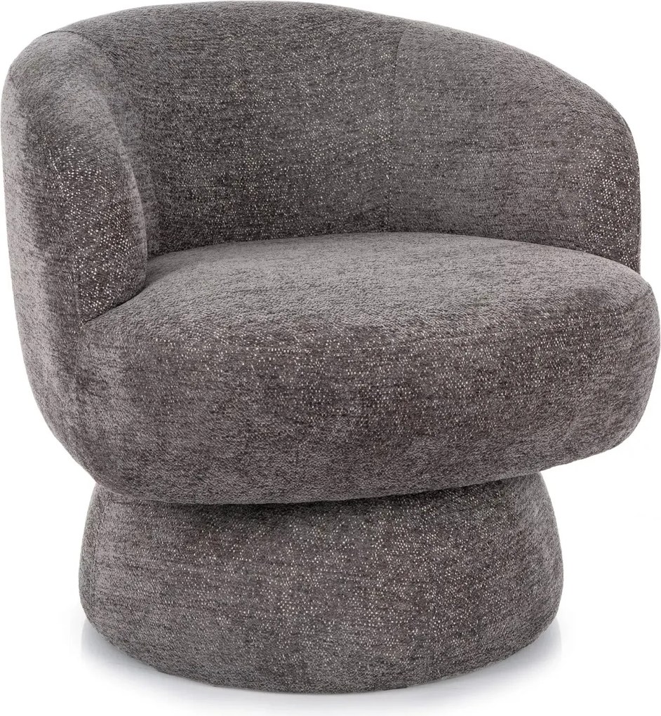 Poltrona Cosmic Raven in tessuto grigio Raven 07 con base girevole a 360° – 68x75x70 cm