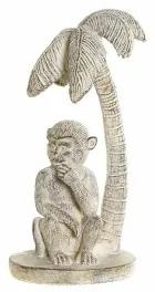 Statua Decorativa DKD Home Decor 8424001749805 15 x 12 x 29 cm Bianco Resina Scimmia Tropicale Decapaggio