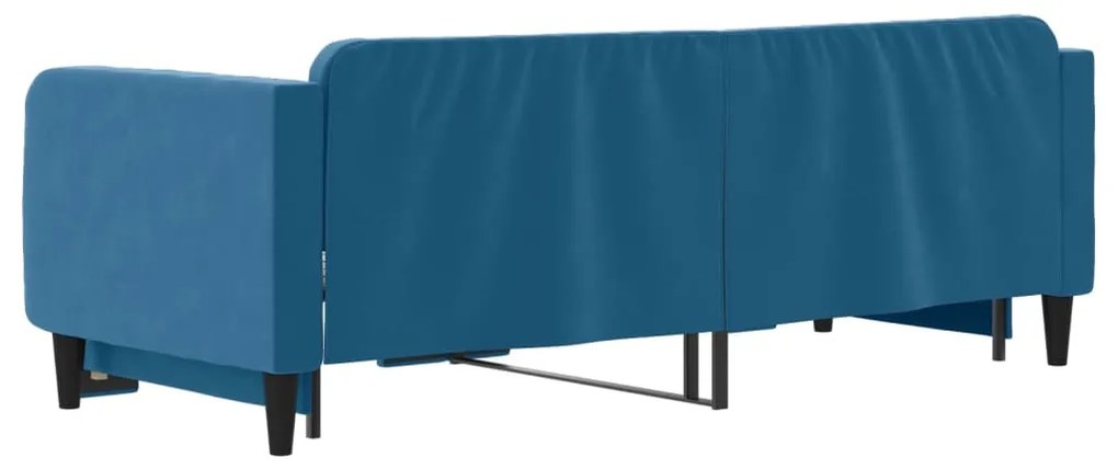 Divano letto con letto estraibile blu 90x200 cm in velluto