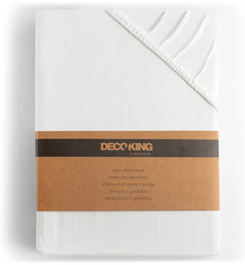 Lenzuolo con angoli bianco in jersey 160x200 cm Amber – Restilo