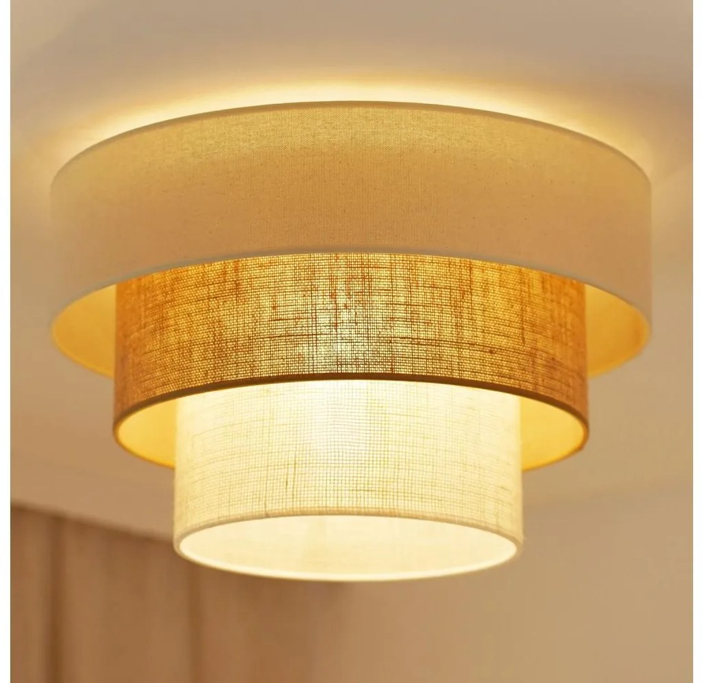 Brilagi-Plafoniera DENVER LUNETA 1xE27/15W/230V diametro 45 beige/marrone/color crema