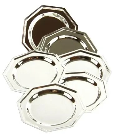 Piattino Pane / Sottobicchiere Ottagonale Argento Sheffield - Set 6pz