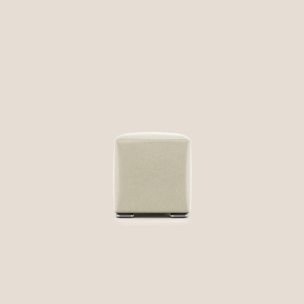 Cube pouf in microfibra smacchiabile T11 panna