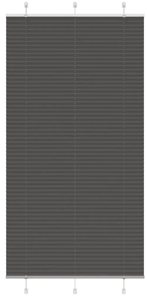 Tenda Plissettata Nera 110x200 Cm Larghezza Tessuto 109,4 Cm /