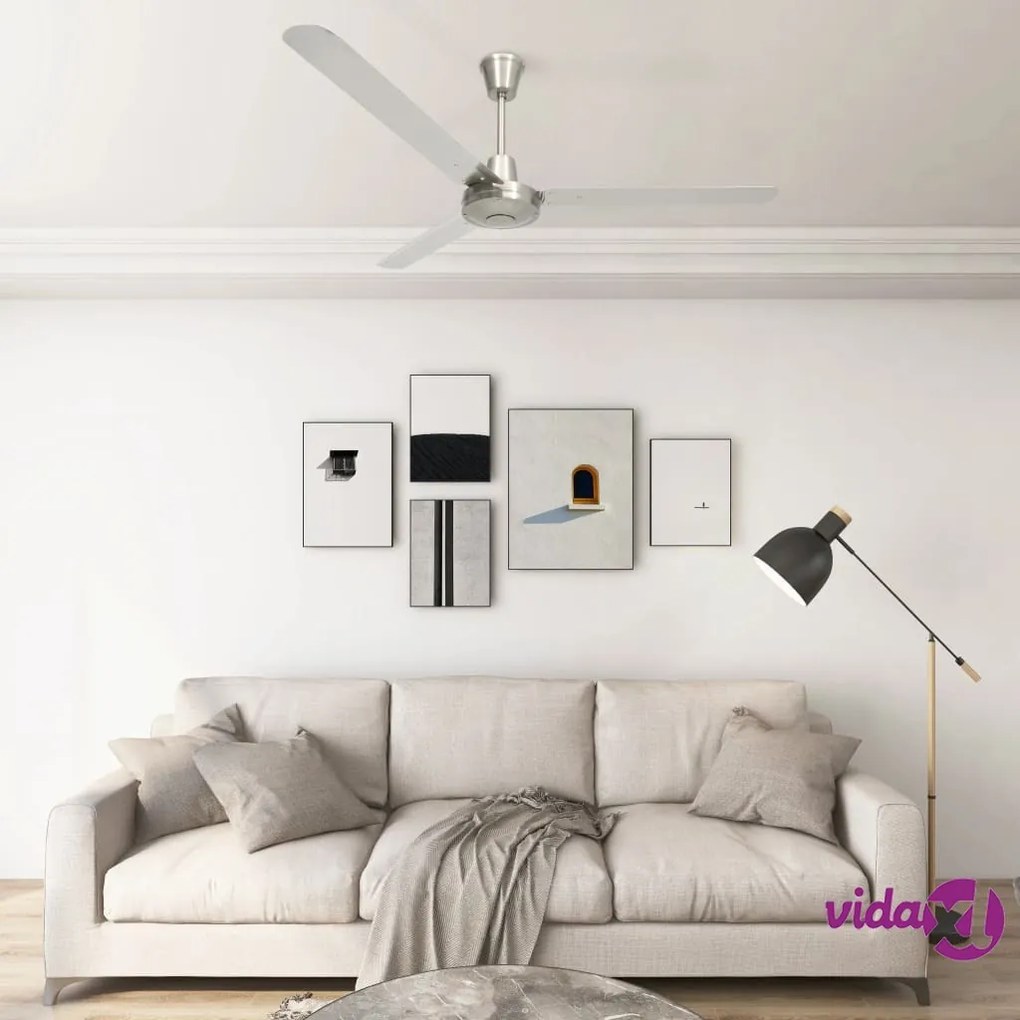 vidaXL Ventilatore da Soffitto 142 cm Argento
