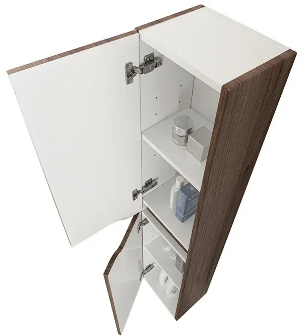 Pensile bagno sospeso 150 H noce con ripiani regolabili Maiori/Minori