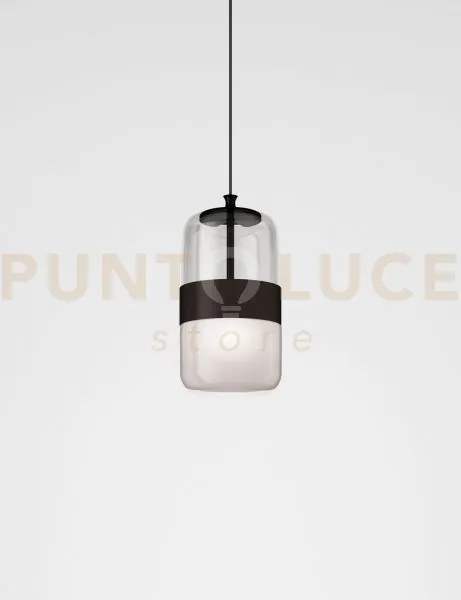 Futura sospensione m cristallo nero montatura nero opaco 1 luce att...