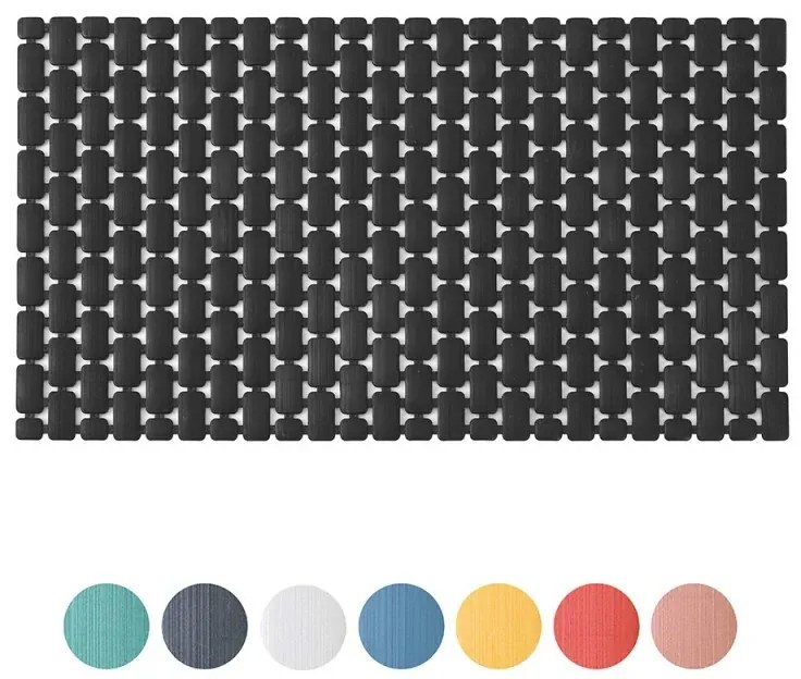 Tappetino antiscivolo doccia nero 40x73 cm in plastica Spring