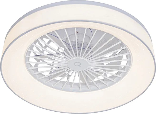 Ventilatore da soffitto bianco con effetto stella 47cm incl. LED dimmerabile con telecomando - Emily