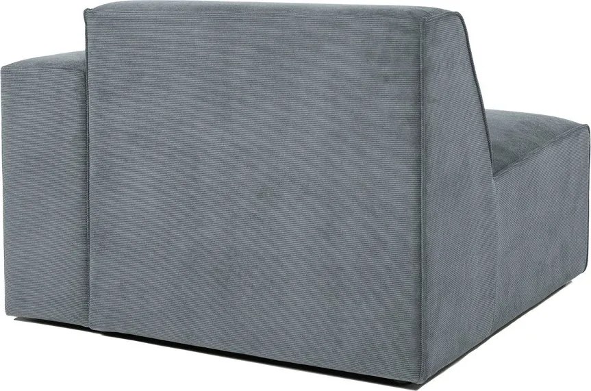 Divano componibile grigio (con penisola a destra) con rivestimento in velluto a coste Sting – Scandic