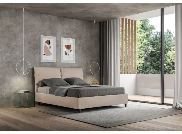 Letto contenitore da 160x190 in microfibra sabbia Sleeper