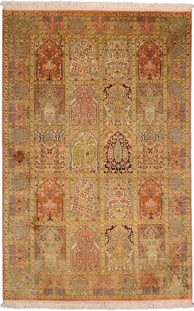 Cashmere Silk Tappeto 120x190 Beige (Indian) Annodato A Mano