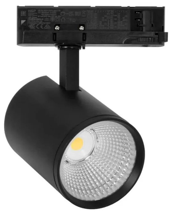 Faro LED 12W-40W Trifase Nero, CRI90 UGR19, 45° - KGP driver Colore Bianco Naturale 4.000K