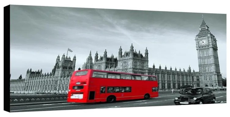 Stampa su tela Red bus & westminster London, multicolore 140 x 70 cm