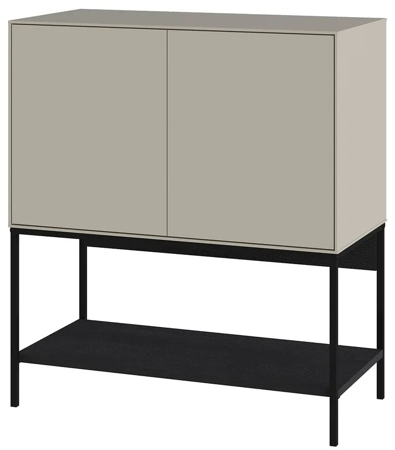 Mobile nero e crema 80x90x40 cm Amira - Marckeric