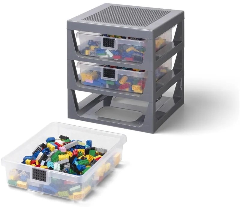 Organizer per giochi da bambini grigio scuro in plastica 35x33x38 cm Storage – LEGO®