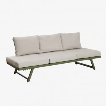 Divano Da Giardino Reclinabile A 3 Posti Libanc Grigio - Verde Militare - Sklum