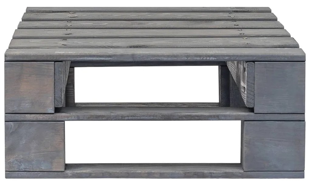 Ottomana da giardino pallet in legno di pino impregnato grigio