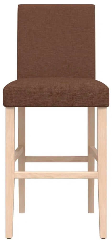 Sedie da bar 2 pz in legno massello di hevea e tessuto