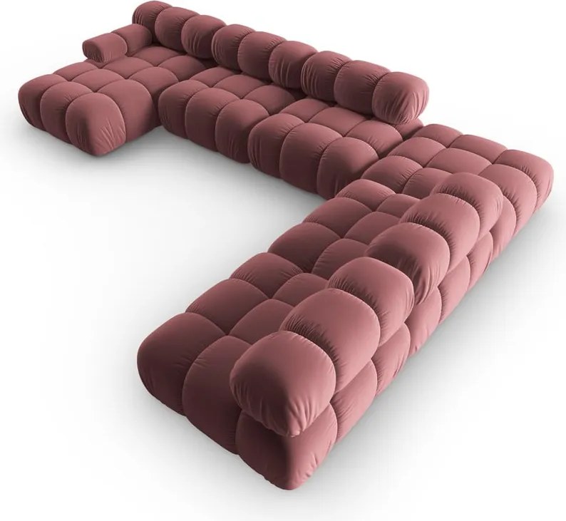 Divano in velluto rosa 379 cm Bellis - Micadoni Home