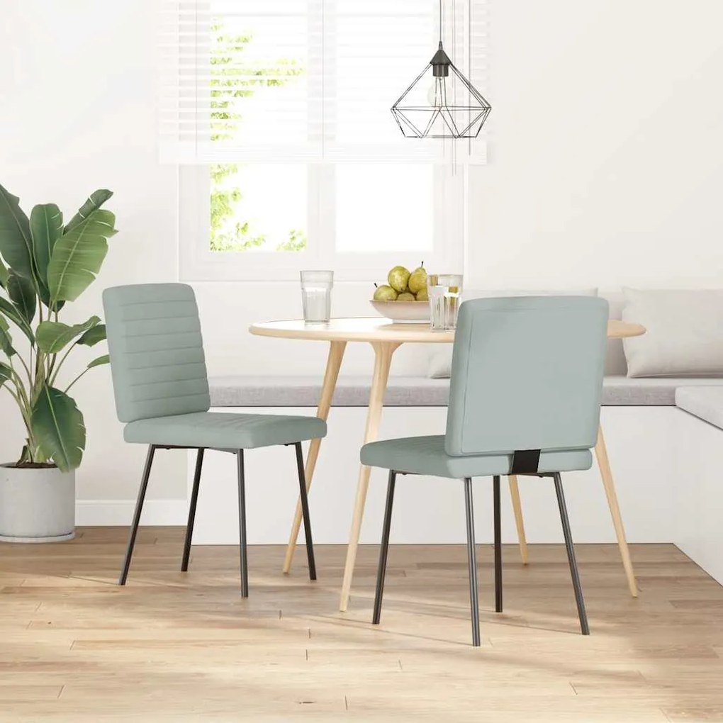 Sedie Da Pranzo 2 Pz Grigio Chiaro İn Velluto /