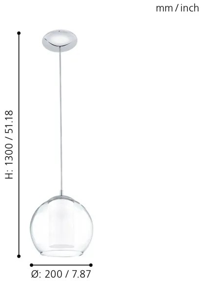 EGLO 92761 - Lampada a sospensione BOLSANO 1xE27/60W