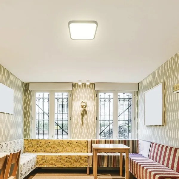 Plafoniera LED bagno con sensore 36W 230V IP44 4000K 42x42 cm + telecomando