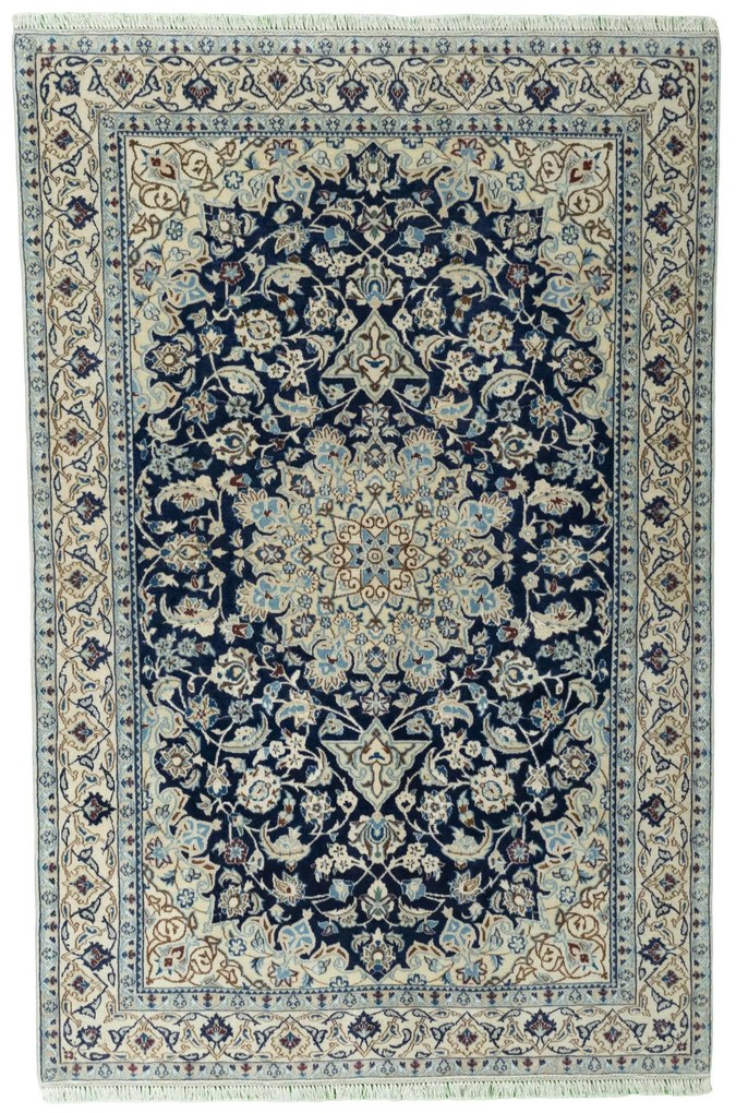 Nain Tappeto 120 x 190 Blu (Iran) Annodato A Mano
