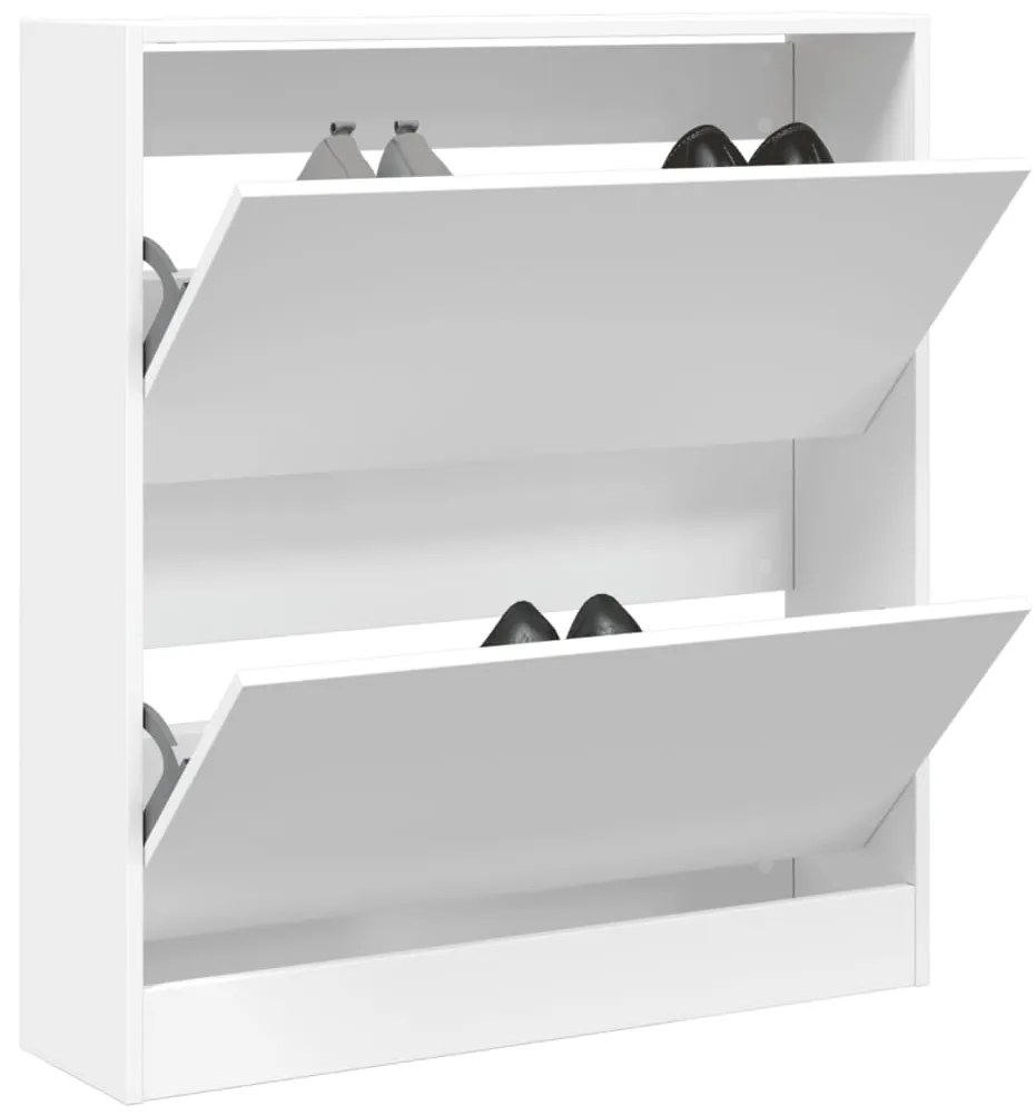 Scarpiera Bianca 80x21x87,5 Cm İn Legno Multistrato /