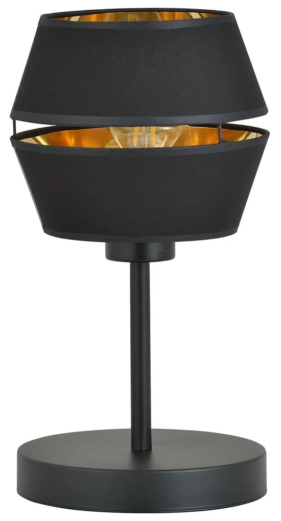 Lampada Da Tavolo Contemporanea 1 Luce Bellerofonte In Metallo Nero E Oro