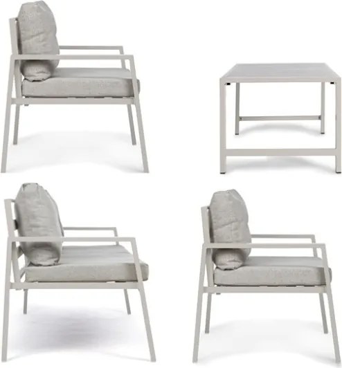 Salotto da esterno in alluminio 4 posti Avorio Bizzotto Lorillard New