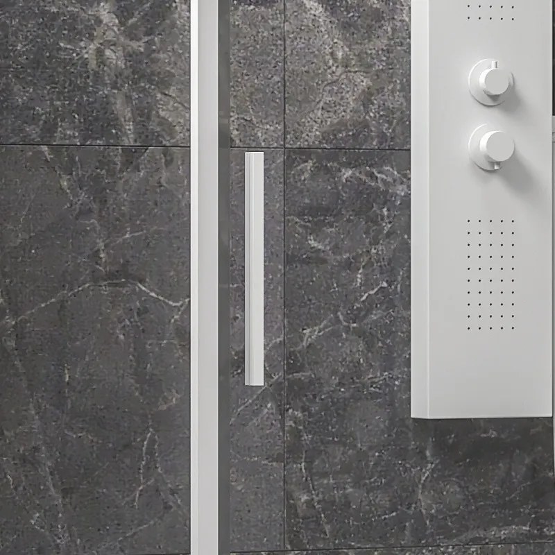 Kamalu - Box doccia 3 lati 90x100x90 scorrevole  telaio bianco | KLA-4000N
