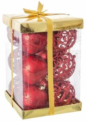 Palle di Natale Rosso Plastica 6 x 6 x 6 cm (12 Unità)