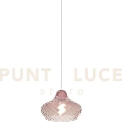 Sospensione in vetro 1191 piccolo rubino 1 luce attacco e27 rosone ...