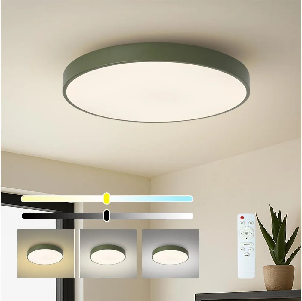 Brilagi - Plafoniera LED dimmerabile POOL LED/60W/230V 3000-6000K 60 cm verde + telecomando