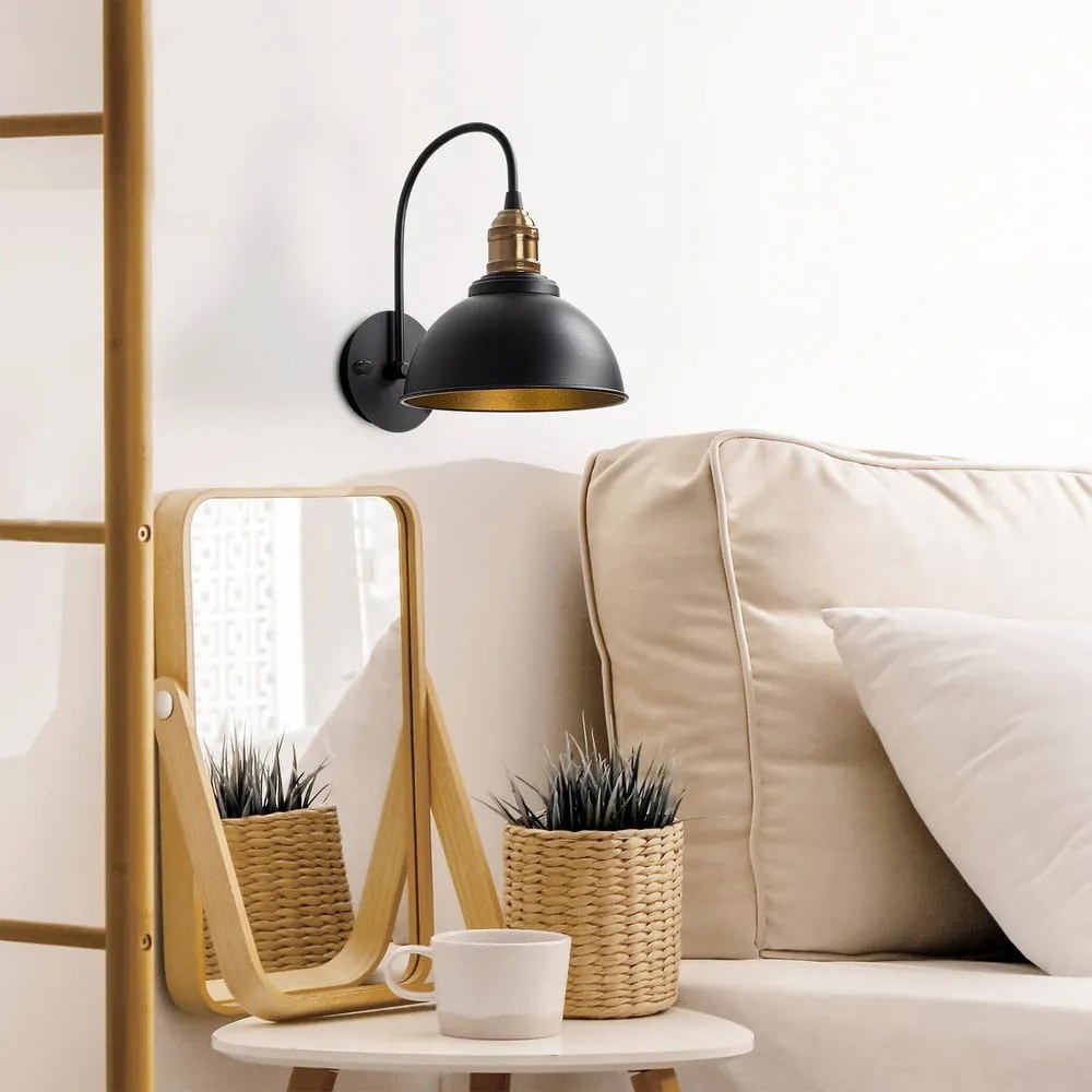 Lampada da parete nera ø 21 cm Varzan - Opviq lights
