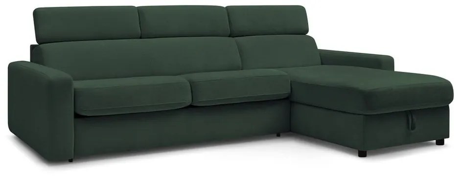 Divano angolare in verde scuro allungabile (con composizione variabile) Monaco – Bobochic Paris