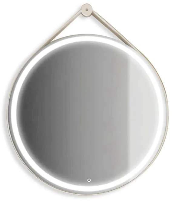 Specchio con illuminazione integrata completo di faretto bagno tondo L 80 x H 80 x P 3 cm