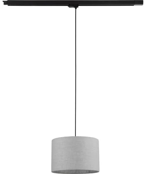 Lampadario a sospensione con filo Sistema ferroviario trifase TRACER 1xE27/15W/230V diametro 30 cm nero/grigio