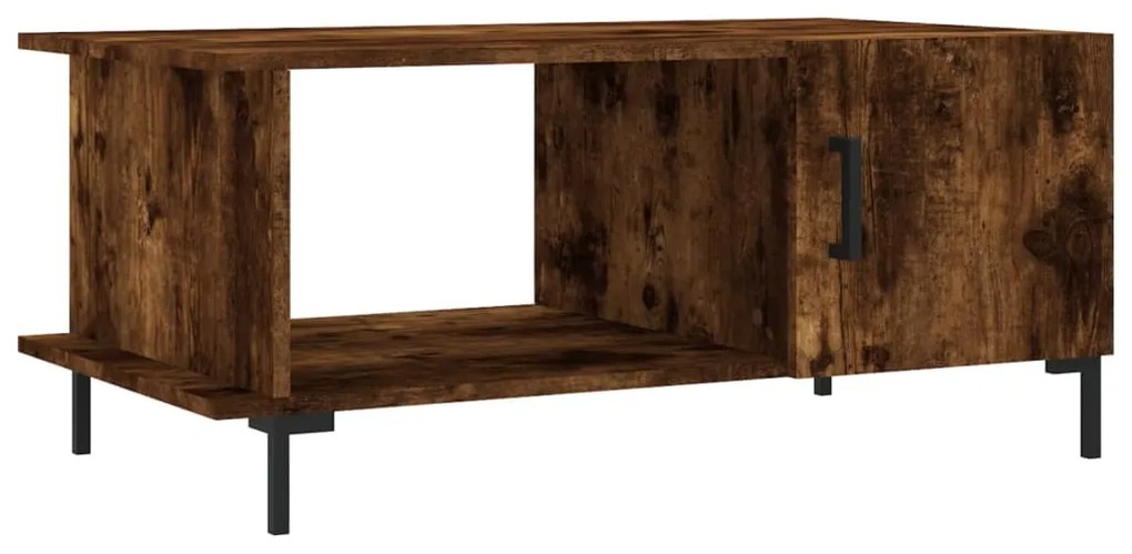 Tavolino da salotto rovere fumo 90x50x40cm in legno multistrato