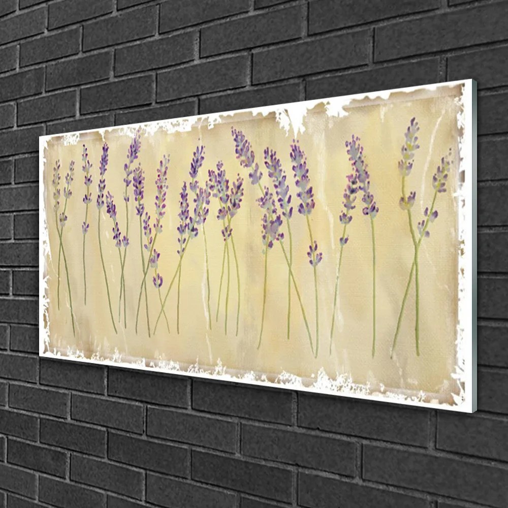 Quadro vetro Fiori Pianta naturale 100x50 cm