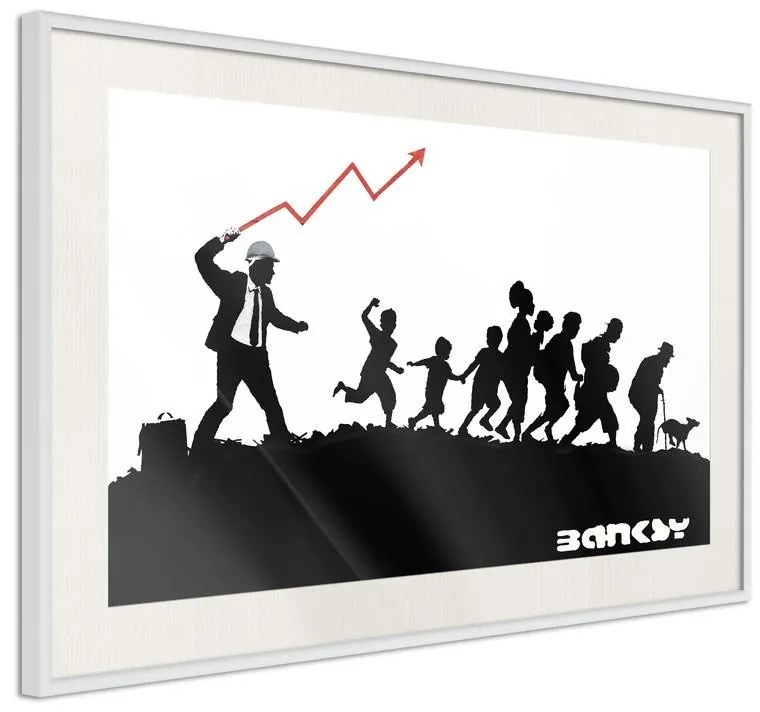 Poster  Banksy: The Whip  Cornice Quadri Cornice nera con pass-partout, Larghezza x Altezza Home decor 30x20